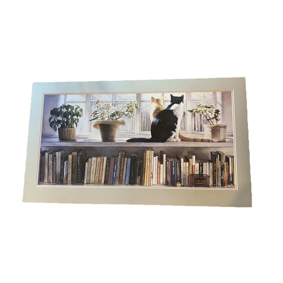 VNT Steve Hanks Bookends Print 21” X 41.5” Matted—Leslie Levy Fine Art Gallery - Picture 1 of 16